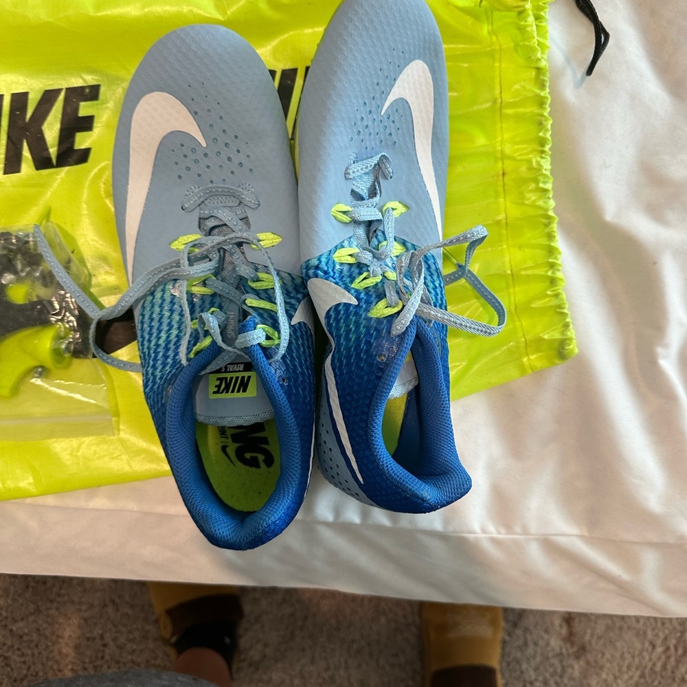 Nike Blue and White track spikes